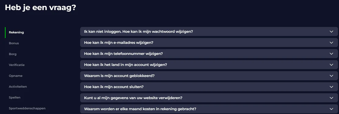 B7 Casino veelgestelde vragen over accountbeheer, wachtwoord wijzigen, e-mailadres aanpassen, verificatie en het sluiten van een account
